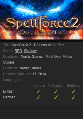 SpellForce 2 - Demons of the Past Steam - Click Image to Close